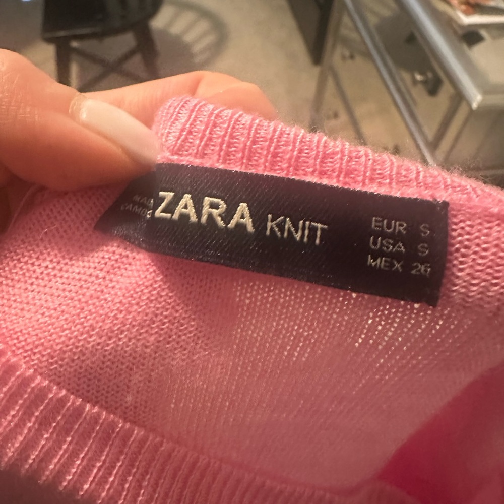 Zara pink knit sweater size small